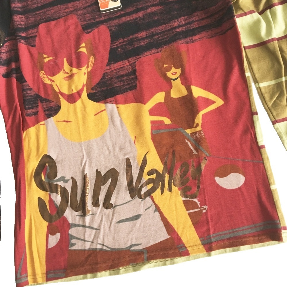 new Custo Barcelona ✪ Pix Sun Valley V Neck Tee ✪ Mixed Print Textures ✪ Unisex - Picture 10 of 14